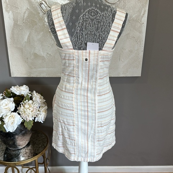 Roxy Sweeter Dreams Striped Cream Summer Mini Dress, Size Small - Picture 3 of 13